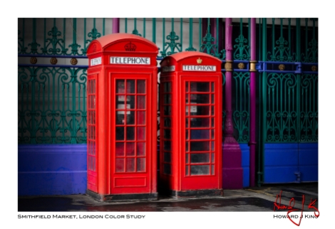 Image of Smithfield Market telephone boxes. North London, England. Howard J King 2011