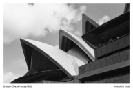 Scan from negative of Sydney Opera House, Sydney, Australia. Howard J King 1982