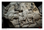 Dramatic image of panel of the Elgin Marbles. The British Museum, London, England. Howard J King 2015