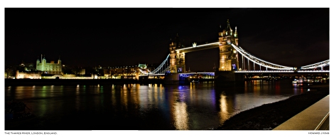 Image of Tower Bridge and Tower of London in Panorama. London England. Howard J King 2015